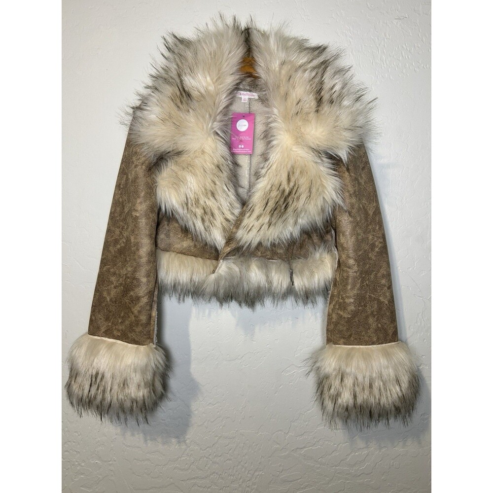 Hot And Delicious Faux Fur Coat Y2K Style Woman’s Small NWT